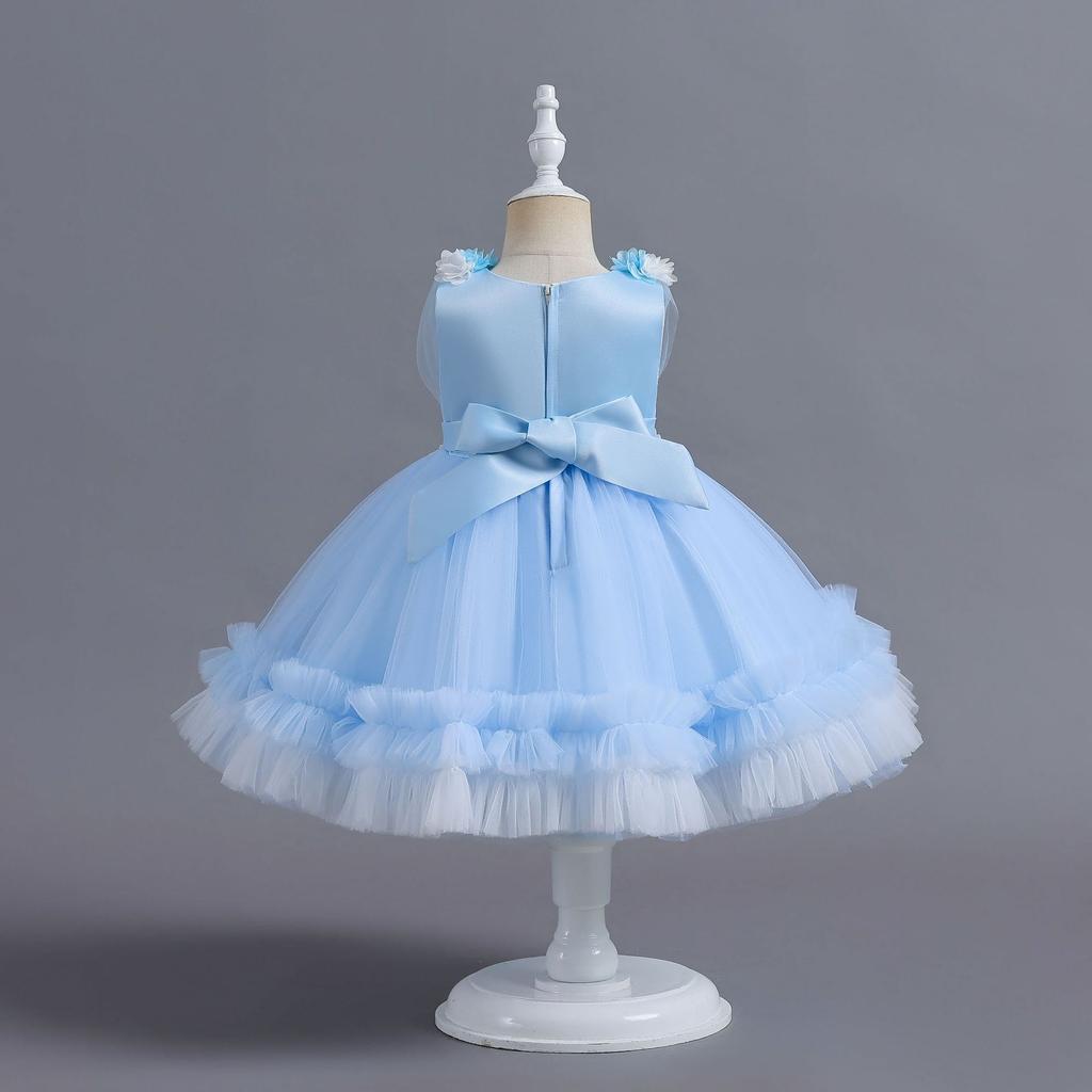 Children's Dress Fluffy Gauze Cake Dress Princess Dress Female Flower Girl One Year Old Birthday Baby Dress
