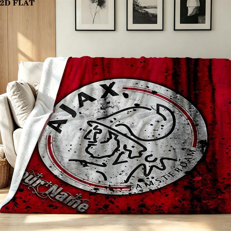 1PC AFC Ajax Custom Name Patterned Flannel Blanket Suitable For All Seasons for Home Decor Warmth and Comfort Gifts Holiday Present