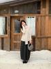 Qiumeng DT Étoile Soft Knit Midi Skirt: Women's High-Waist Slimming Drape (2025 Collection)