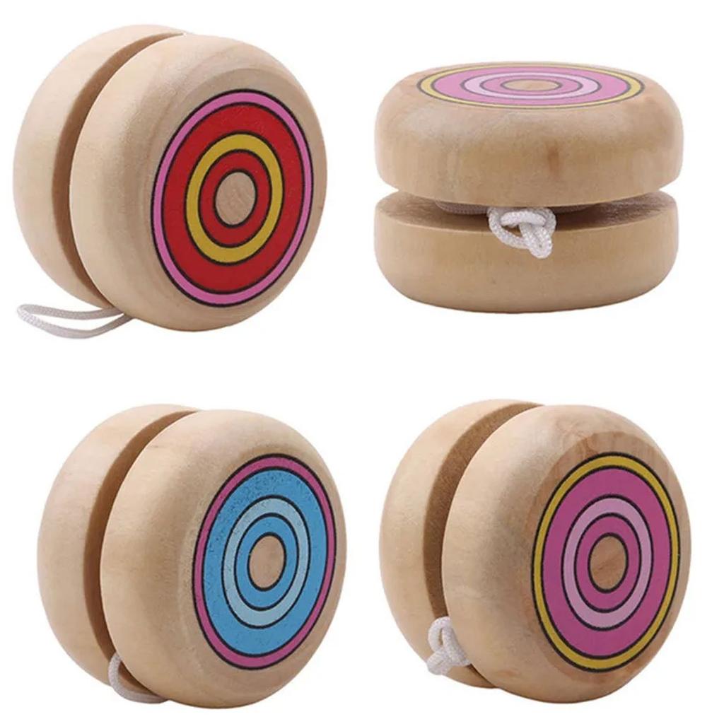 2pcs Wooden Circular Yo-Yo Balls - Multi-Piece Set for Physical Exercise, Party Games & Hobby Collections Christmas Gifts ZSY