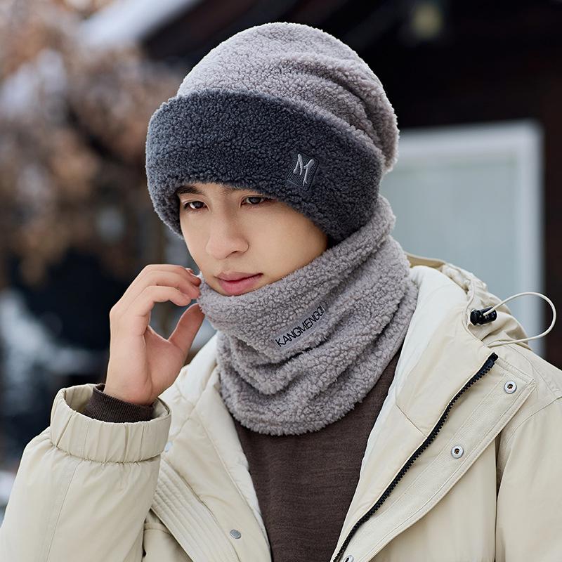 Men's 2024 Velvet Thick Neck Gaiter & Balaclava: Windproof, Warm Ear Protection for Autumn/Winter