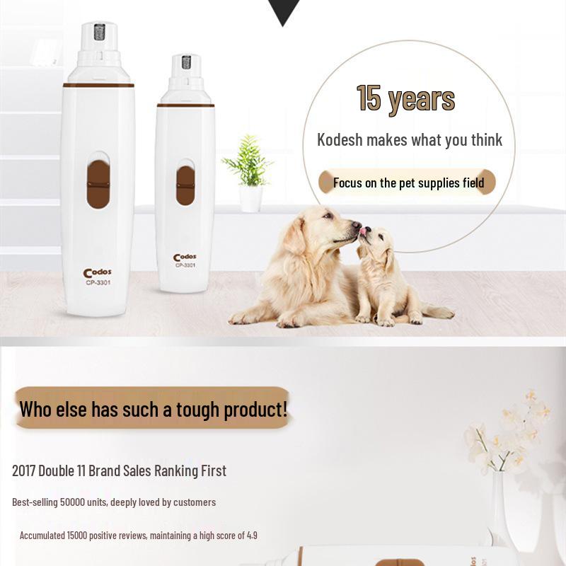 Kordes Pet CP-3300 Rechargeable Electric Nail Grinder & Clippers for Dogs & Cats