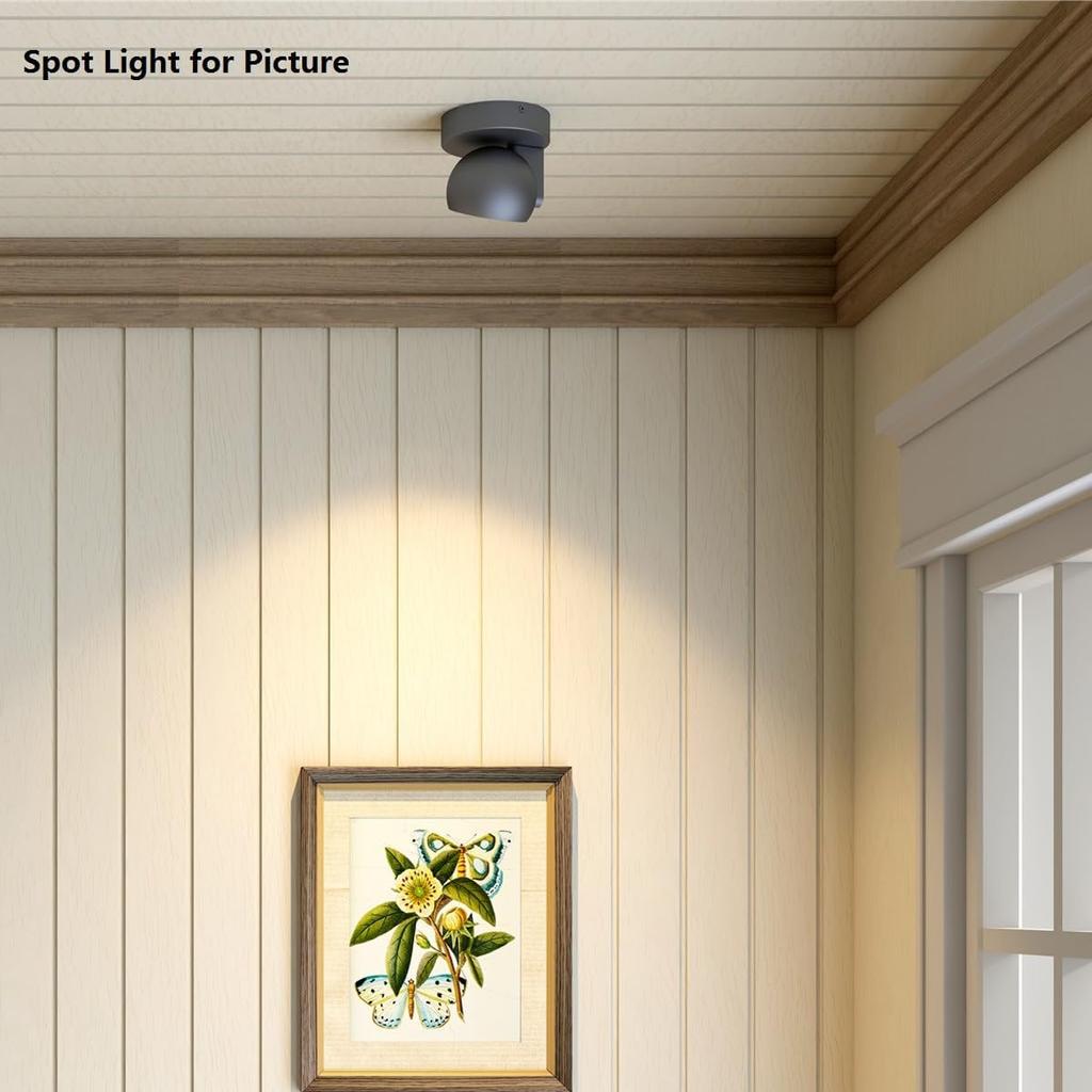 LED Ceiling Spotlight Dimmable Flush Mount Adjustable Spotlight, Directional Spotlight for Pictures Living Room Bedroom Foyer - 3000K 11W 25°