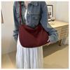 Korean Style Casual Lazy Wind Bag 2024 New Simple Large Capacity Canvas Bag Solid Color Single Shoulder Diagonal Female Bag