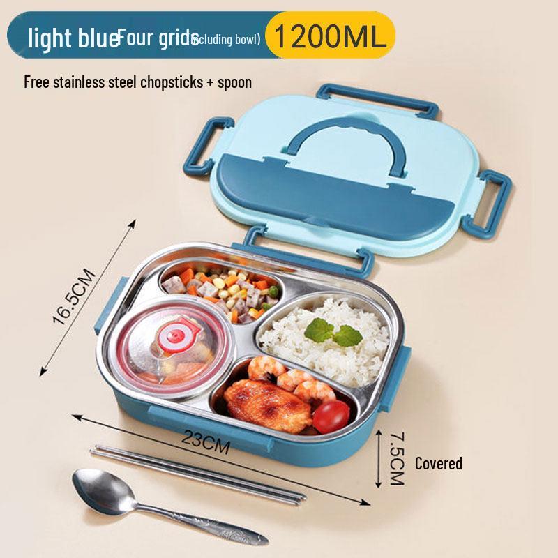 ZISIZ 304 Stainless Steel Insulated Divided Lunch Box
