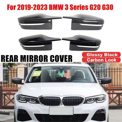 G20 G21 Carbon Fiber Bright Black Car Side Mirror Cover For BMW 3 4 5 7 8 Series G30 G38 G22 G23 G11 G12 G15 G16 M3 M4 Style