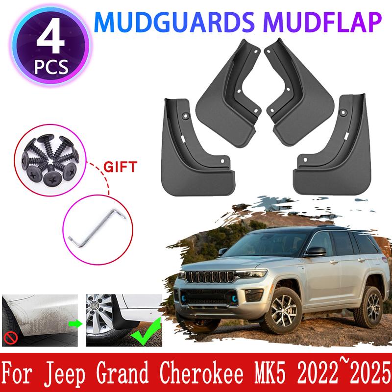 For Jeep Grand Cherokee MK5 WL WL74 Accessories ~2024 2025 Car Wheel Mudguards Mudflaps Fender Mud Flaps Splash Guards Cover