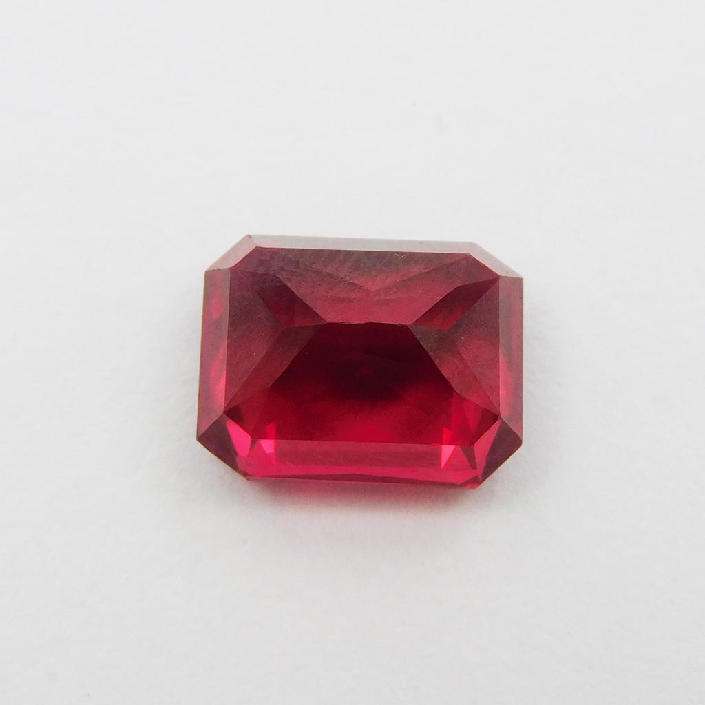 Natural Red Ruby Loose Gemstone 8.05 Ct Emerald Cut for Jewelry Making and Gem Collections
