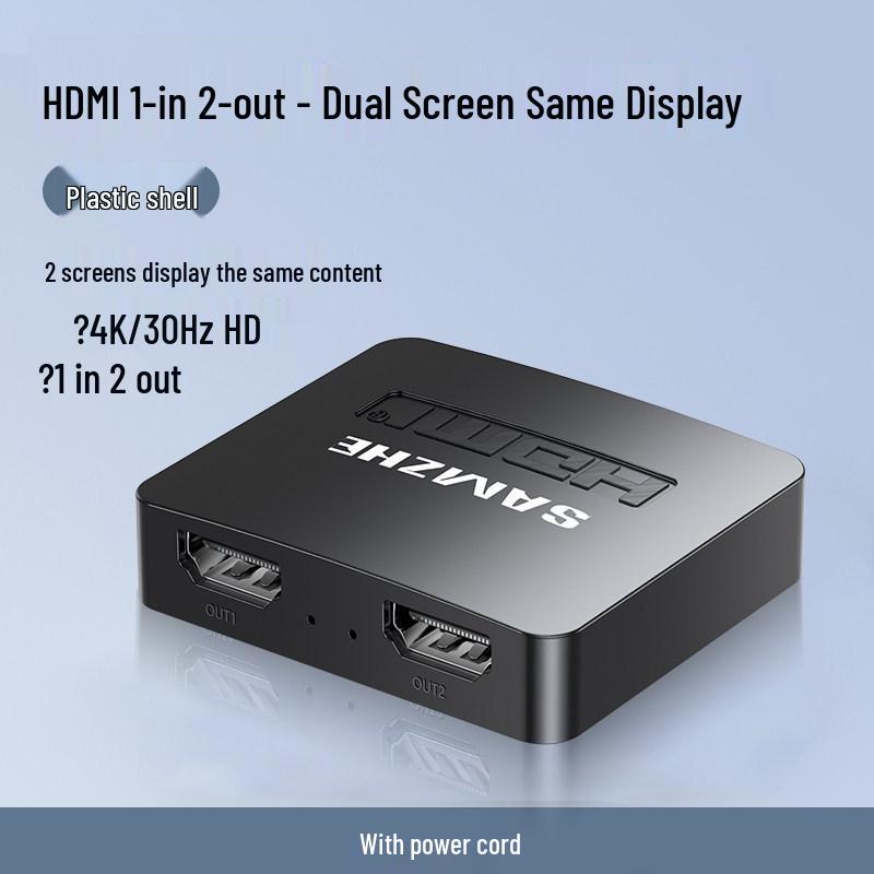 ShanZe HDMI Splitter: 1 In 4 Out for Simultaneous Display on Multiple Screens
