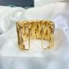 Natural Baroque Pearl Bracelet Women 18K Gold Plated Chunky Statement Cuff Jewelry Vintage Style