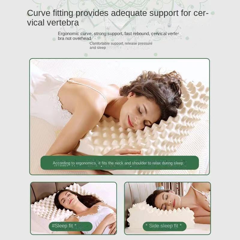 Orthopedic Latex Pillow Thailand Pure Natural Massage Memory Ergonomic Cervical Neck Pain Pillows For Sleeping For Bedroom