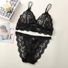 Women's Lace Triangle Cup Bra & Panty Set - Wire-Free, Sexy Hollow Back Design