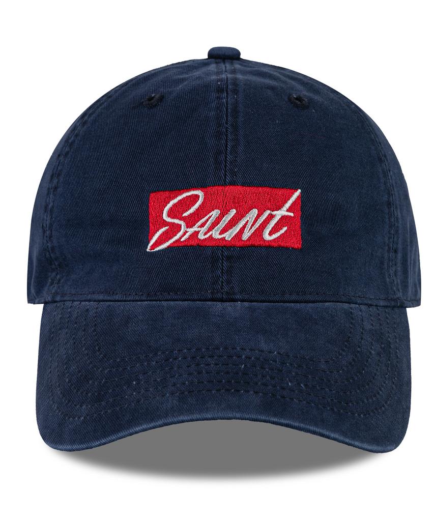 Wig Saint Box Logo Cation Washed Ball Cap - Navy