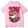 Camiseta Retro Y2k Diseño de Niffty de Hazbin Hotel Hip Hop Harajuku Manga Corta Cuello Redondo Camisa Casual Regalo Unisex 100% Algodón