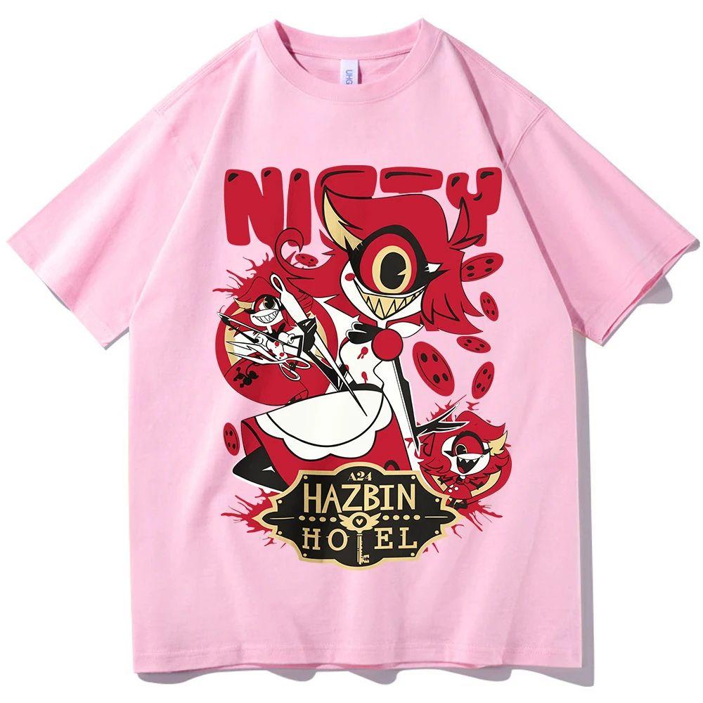 Camiseta Retro Y2k Diseño de Niffty de Hazbin Hotel Hip Hop Harajuku Manga Corta Cuello Redondo Camisa Casual Regalo Unisex 100% Algodón