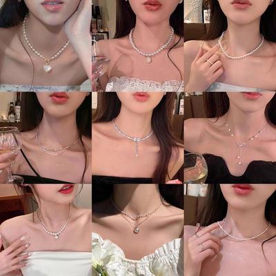 2024 Trendy Luxury Butterfly Pearl Clavicle Necklace for Women