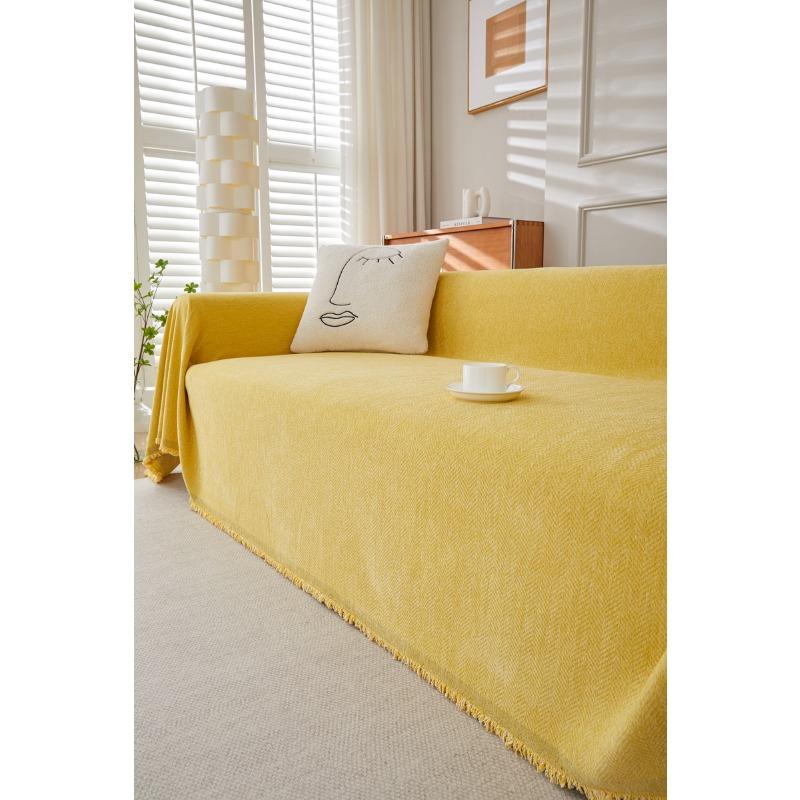 Fischgrätenmuster Einfarbig Chenille Sofa Handtuchbezug Handtuch Hochwertig Modern Schlicht Verdickt Rutschfest Sofa Überwurf Stoffbezug Bezug