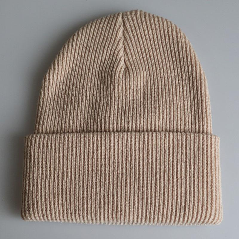 Unisex Solid Color Plain Adult Knit Hat, Warm Pullover Hip-Hop Hat, Ski Hat, Wool Hat