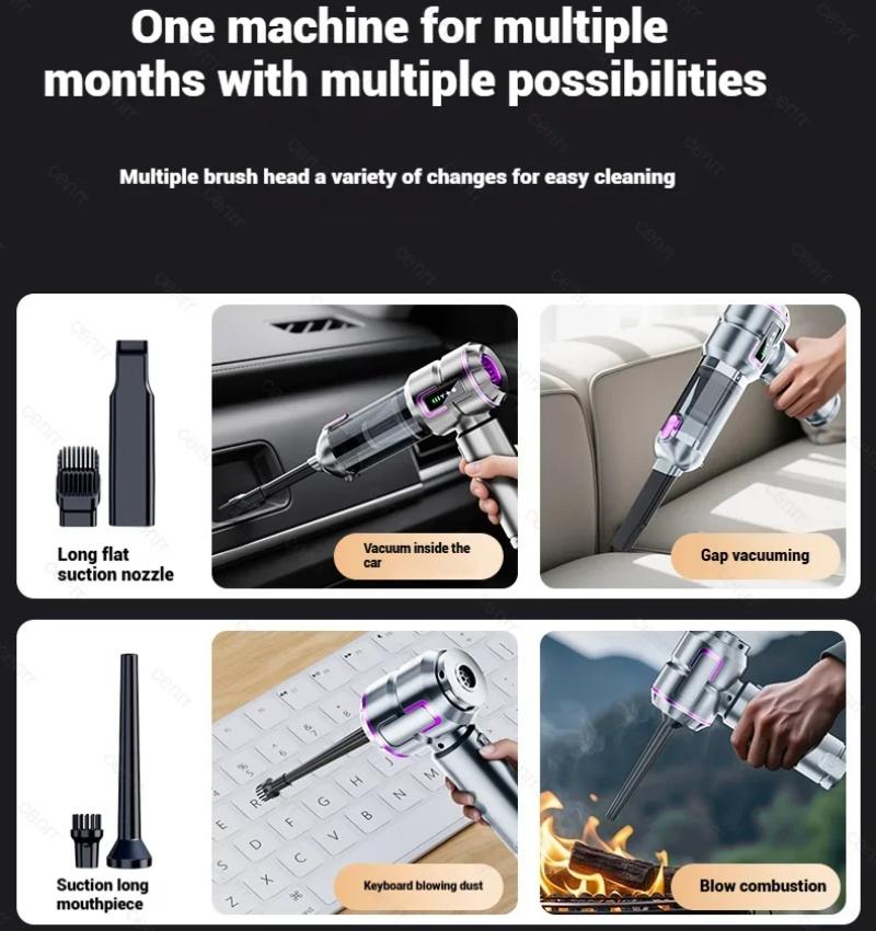 NEW 998000PA Car Vacuum Cleaner Portable Handheld Cordless Powerful Car Cleaner Type-C Rechargeable Strong Suction Vacuum Cleaner for Car Cleaner
