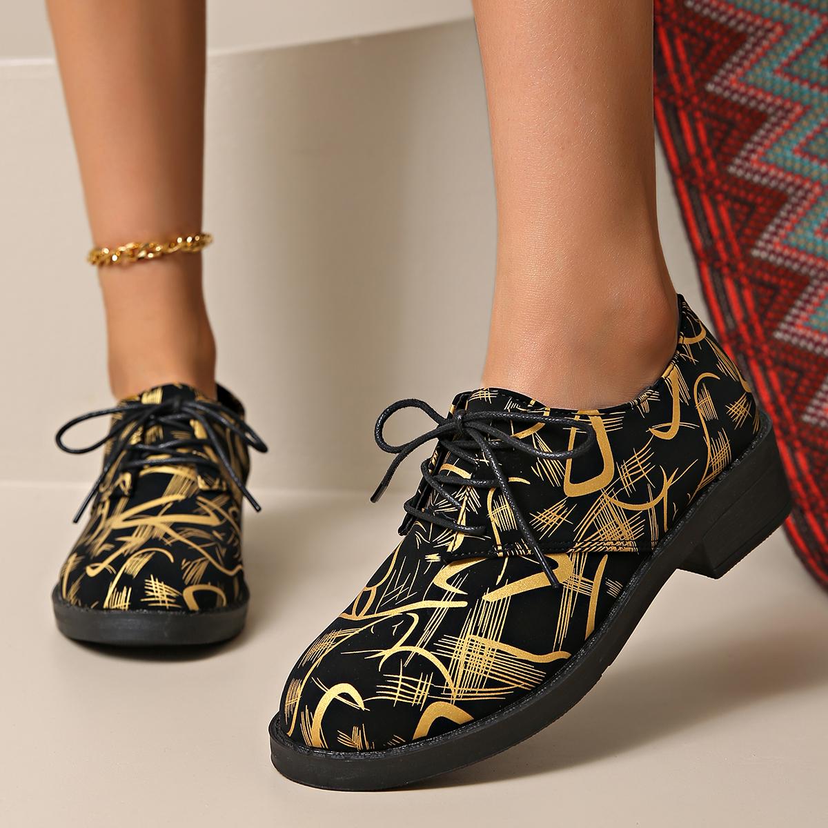 

Мода 2024 года, осень, новые модные женские спортивные туфли с принтом, модные повседневные спортивные туфли из вулканизированного холста на шнуровке 42 чёрный