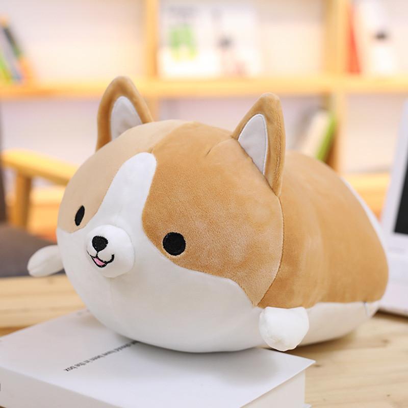 

Bodied Soft Cute Down Cotton Corgi Plush Toy Dog Sleeping Companion Gift Child 35cm коричневый
