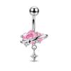 Belly Button Piercing Heart Ring Stainless Steel Copper Anti-Allergy Navel Jewelry for Summer Beach Swimming Accessories