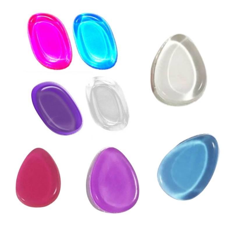 Premium Jelly Silicone Powder Puff Kit Soft Resilient Leaf Waterdrop Shape Easy To Wash