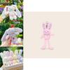 Cartoon Rabbit Plush Keyring With Flower Print For Gift And Collection Use