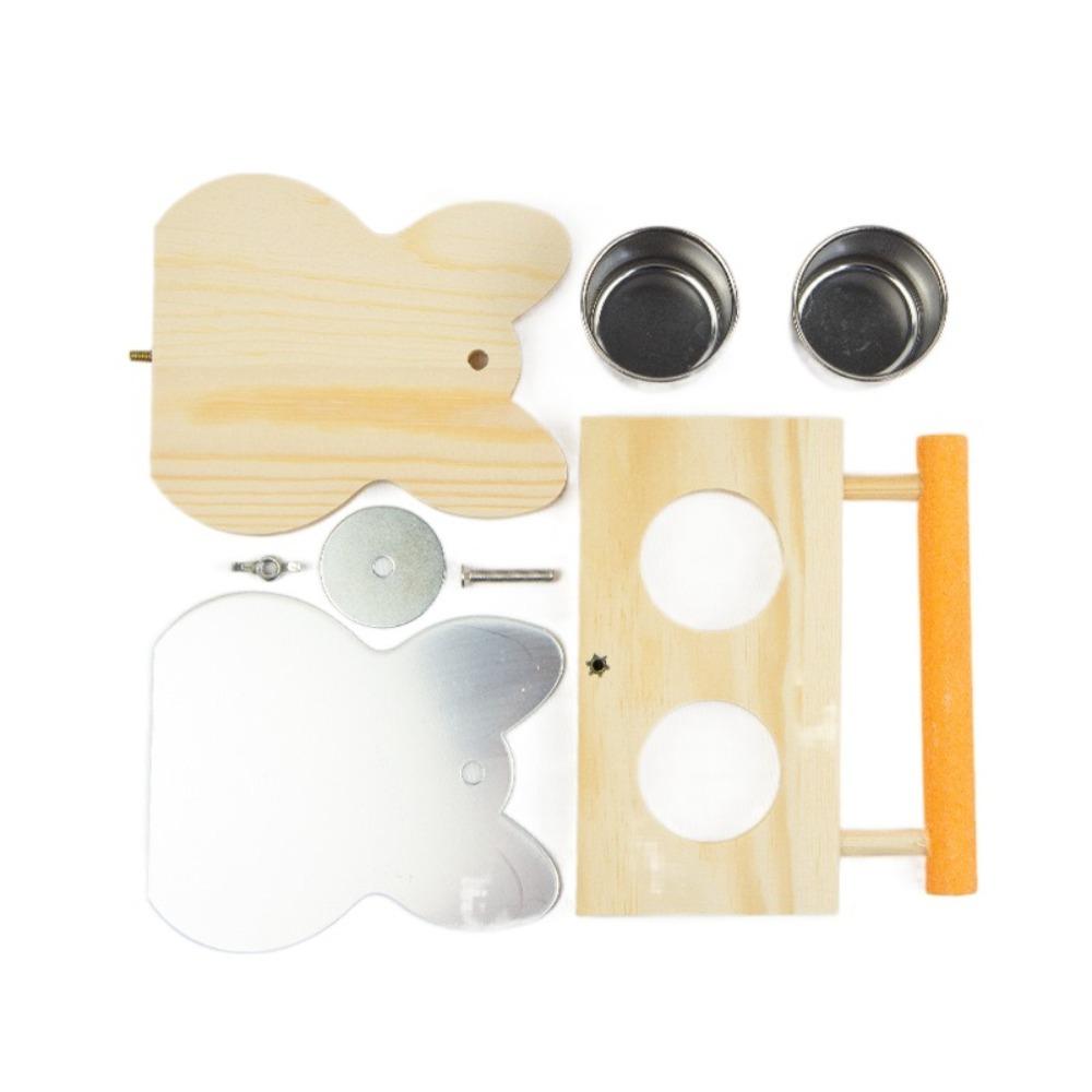 

Знімне Дзеркало для Папуг з Годівницями Підвісні Іграшки для Птахів Нова Миска-Годівниця для Птахів з Дзеркалом