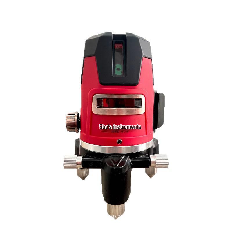 Bo's High-Precision 5-Line Red Laser Spirit Level: Automatic Leveling, Infrared, Outdoor Use.