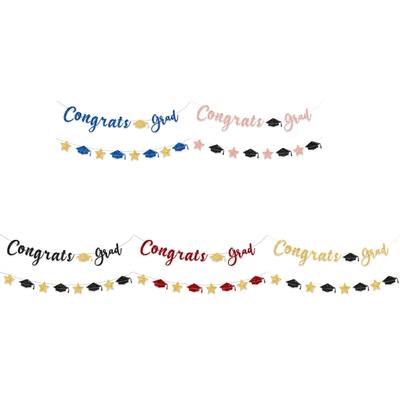 Glittering Graduation Party Hanging Decoration Congrats Grads Hanging Ornament for Class of 2025 for School Graduate