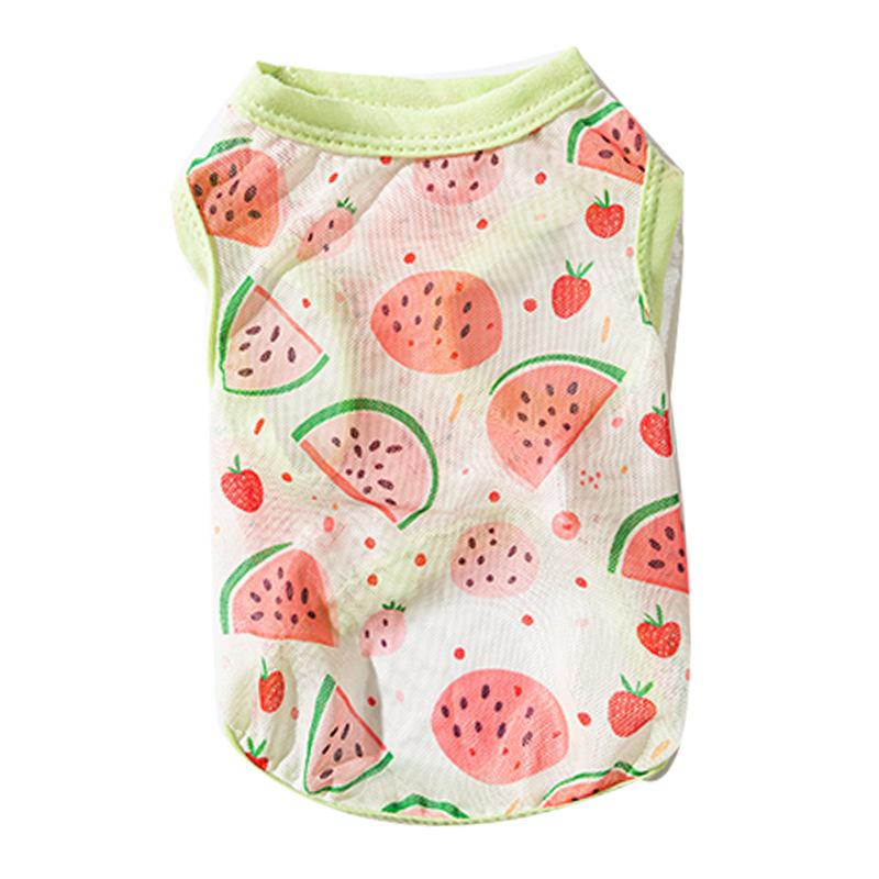 Pet Clothing Spring and Summer Thin Breathable Small Dog Full Printed Mesh Vest Teddy Bigbear Cat Dog Clothing