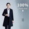 Unisex 100% Wool Mid-Length Business Coat