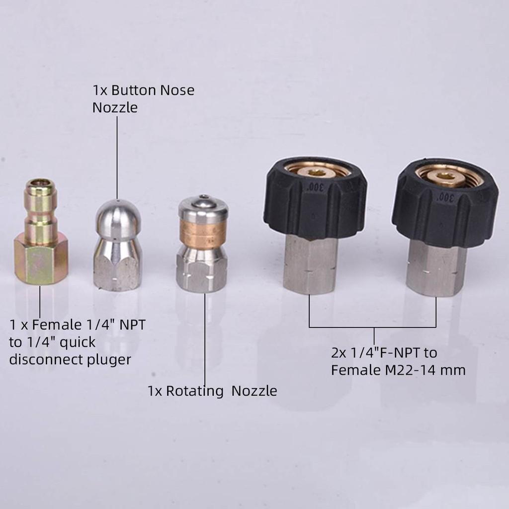 1/4 inch NPT High-quality Sewage Spray Hose Pipe Cleaner High Pressure Washer Sewer Drain Cleaning Hose Nozzle