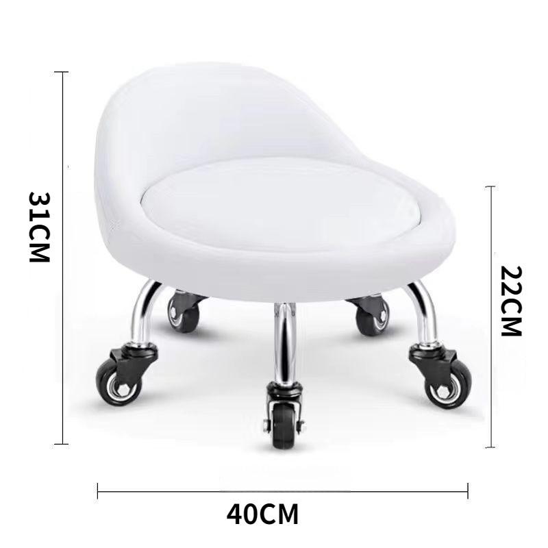 Household Mobile Universal Wheeled Stool Thickened Frame Round Pulley Stool Portable Low Swivel Chair Tool