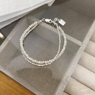 Bracelet Perle Double Couche Cuivre pour Femme Fille Design Perle Bijoux