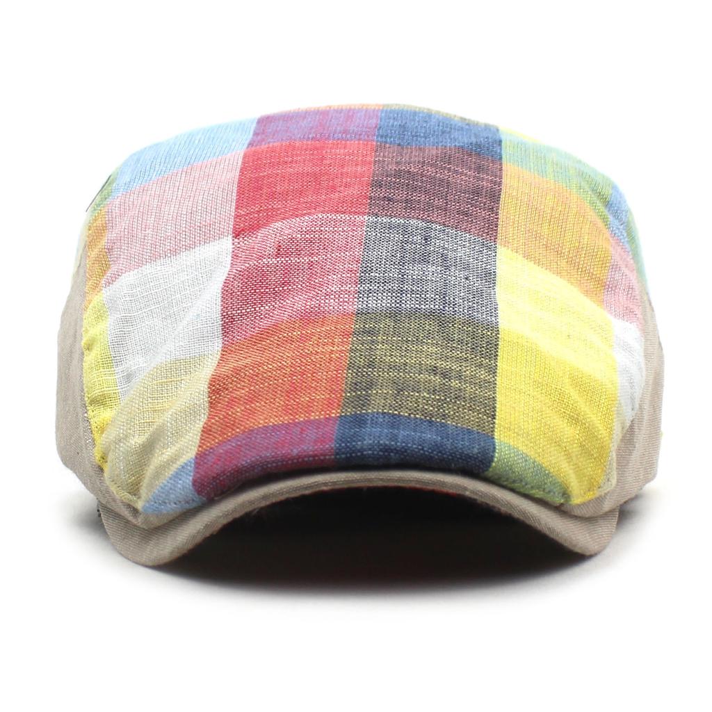 Thin Beret Men's and Women's Vintage Plaid Cap Adjustable Sun Hat Travel Mountaineering Hat Forward Hat