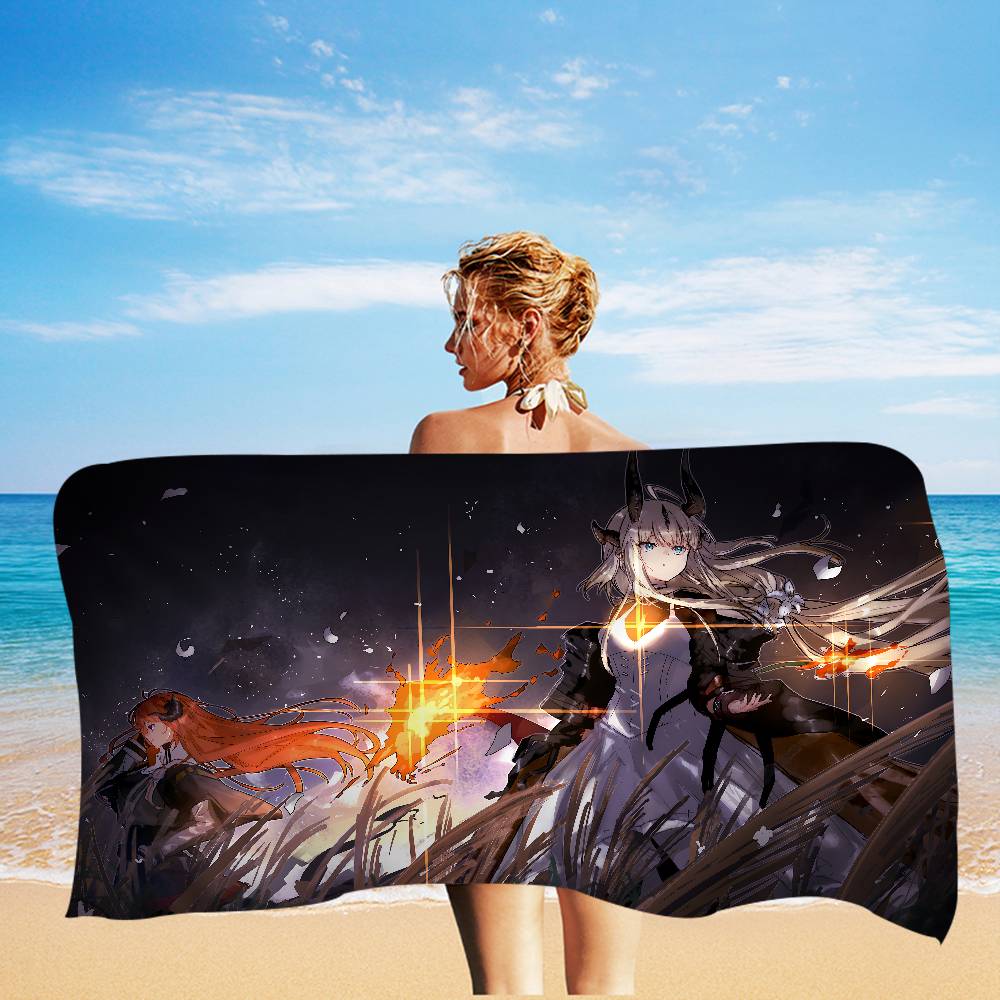 A-Arknights Microfiber Blanket Quick Drying Beach Towels Oversized Printing Super Absorbent Pool Towel Blanket