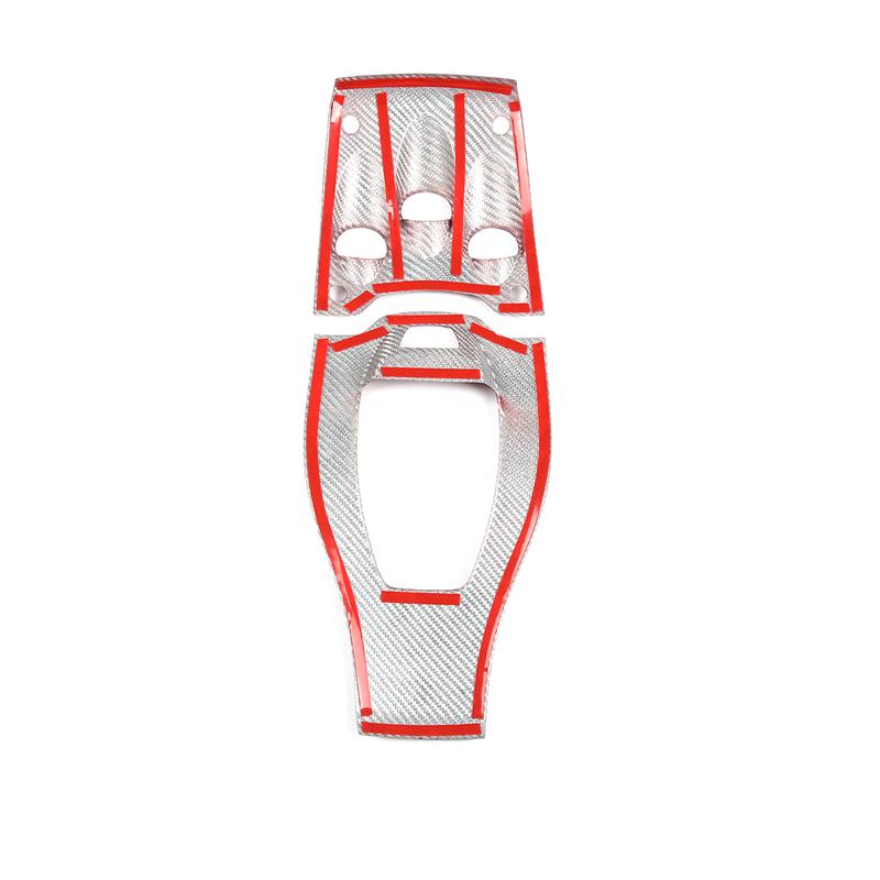 For Ferrari 458 2011-16 Red Real Carbon Fiber Car Gear Panel Glass Lift Switch Door Handle Cover Decoration Sticker Accessories