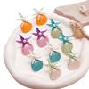 Conch Starfish Stud Earrings Scallop Starfish Pendant Earrings Charms Shell Drop Earrings  Party