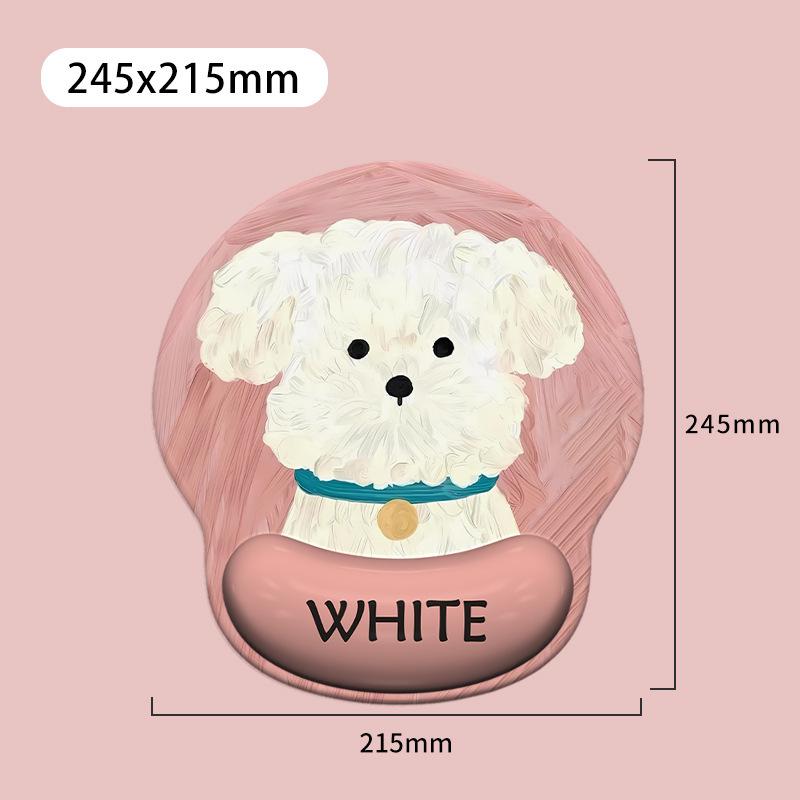 Cartoon Cute Puppy Mouse Pad with Wrist Rest for Girls - One-Piece Keyboard Pad for Office