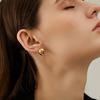 Wind Oval Hollow Jelly Bean S925 Silver Needle Earrings Earrings Fashion Commuter Versatile Earrings Women