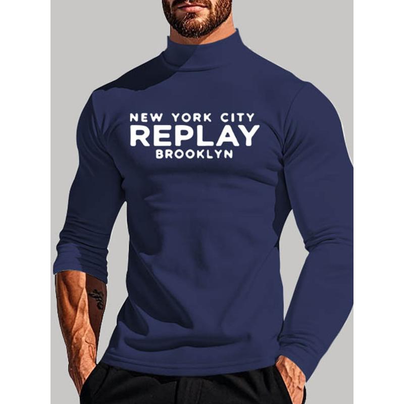 Quick-Dry Polyester Men s Mock Neck Long Sleeve, Durable & Suitable S