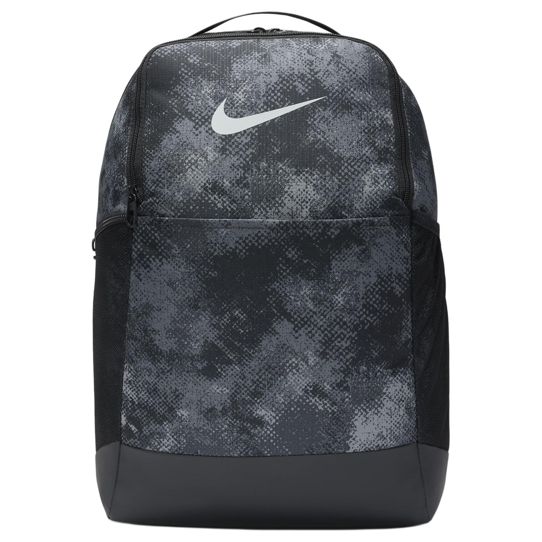 Nike Brasilia 24L Logo Zip Closure Polyester Backpack Medium Men backpack Iron-Grey Black FZ2608-068 Iron & Gray & Black,Medium