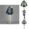 Breathable Hatsune Miku Vocaloid Cosplay Costume With Wig Tops Dress And Tie