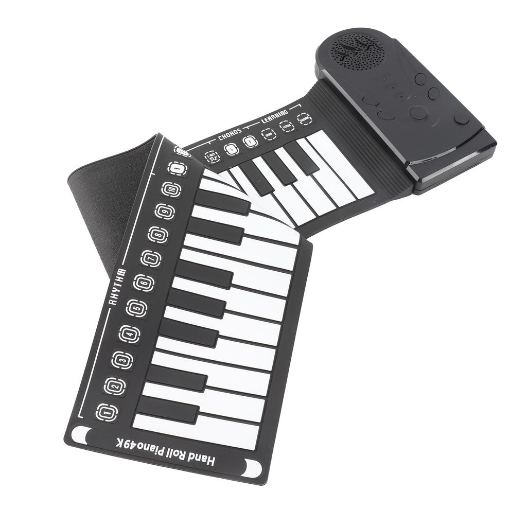 Tragbares Klavier mit Lautsprecher 49 Tasten Silikon Flexibel 16 Töne 10 Rhythmen 16-stufige Lautstärkeregelung 32-stufige Beat-Regelung