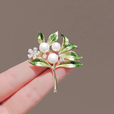Korea Kleine Frische Gardenie Brosche Mode Perle Mantel Corsage Temperament Blazer Anstecknadel