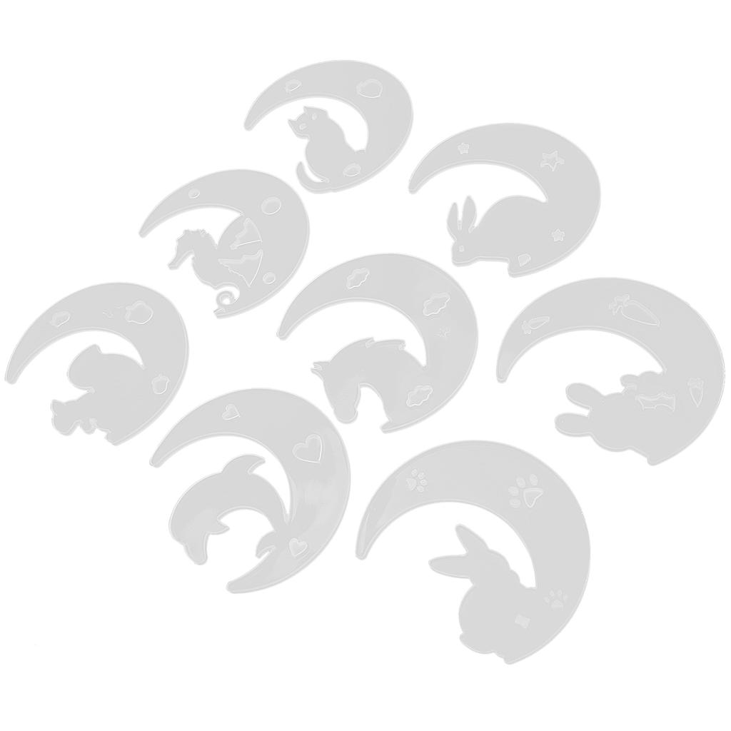 8 Stück Silikon Mondform DIY Basteln Mond Hase Katze Anhänger Silikonform