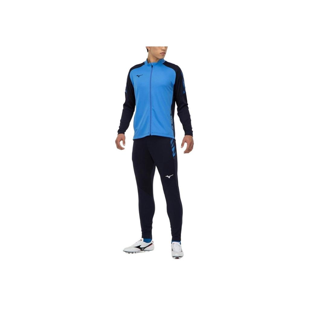 Mizuno Color Block Logo Stand Collar Zip Fitted Long Sleeve Jacket Unisex Jacket Blue P2MC203525
