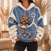 Women's Hoodie with Front Pet Pouch for Small Cats and Dogs, Pullover Sweatshirt
